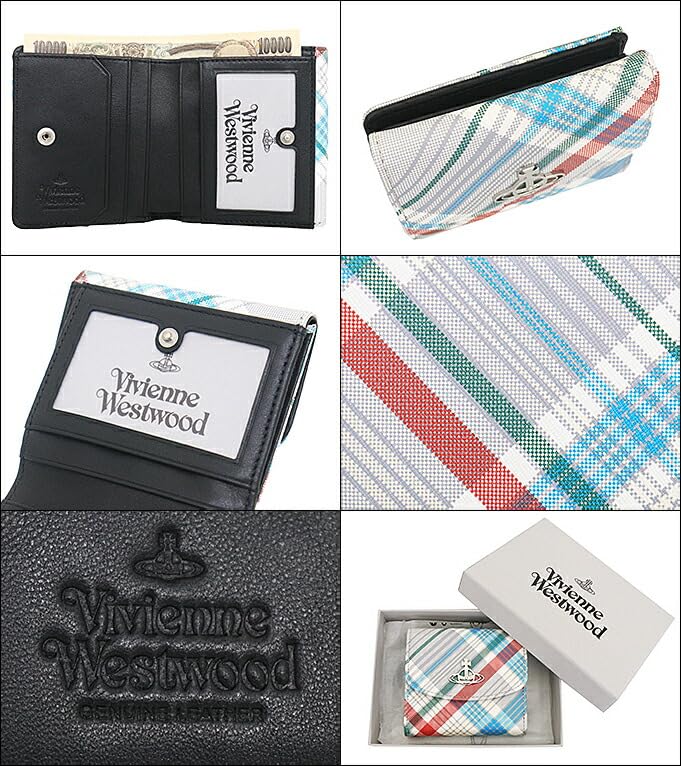 Кошелек Vivienne Westwood 51150003U L0057 Клетка Мадрас Принт Кожа Сафьяно Маленький кошелек [Vivienne Westwood] (Кошелек Bifold) Женский [Бренд] [Товар]