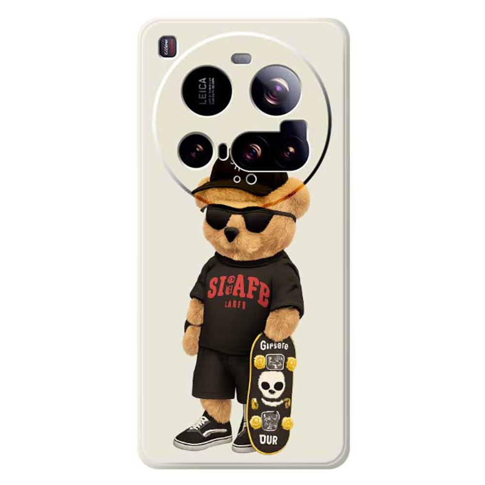 For Xiaomi 15 Ultra Case Cool Bear Pattern Printing Straight Edge TPU Phone Back Cover