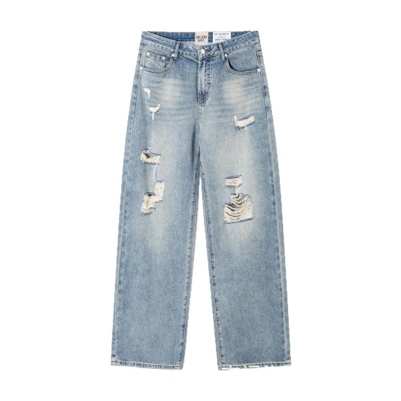 GALLER Graffiti Distressed Jeans Unisex Casual Straight Leg Pants Teens
