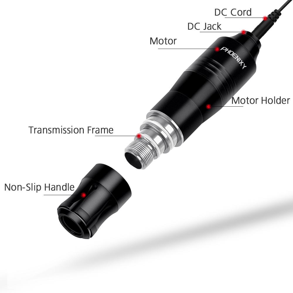 PHOENIXY Профессиональный набор для татуировки, роторная ручка для татуировки с коробкой для татуировки, картридж для перманентного макияжа, тату, боди-арт