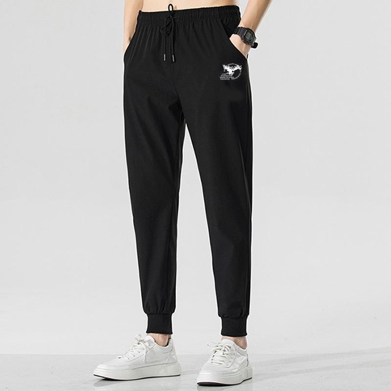 Pants Men's Trend Summer Thin Loose Large Size Fat Guy 0kg Casual Tied Feet Nine-point Sports Trousers