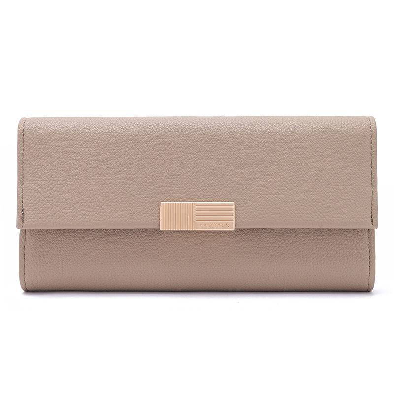 Кошелек PU женский длинный многофункциональный большой емкости модный простой однотонный цвет сумка