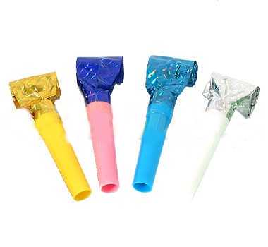 Holographic Whistles Mixed Colors, 12 Pcs