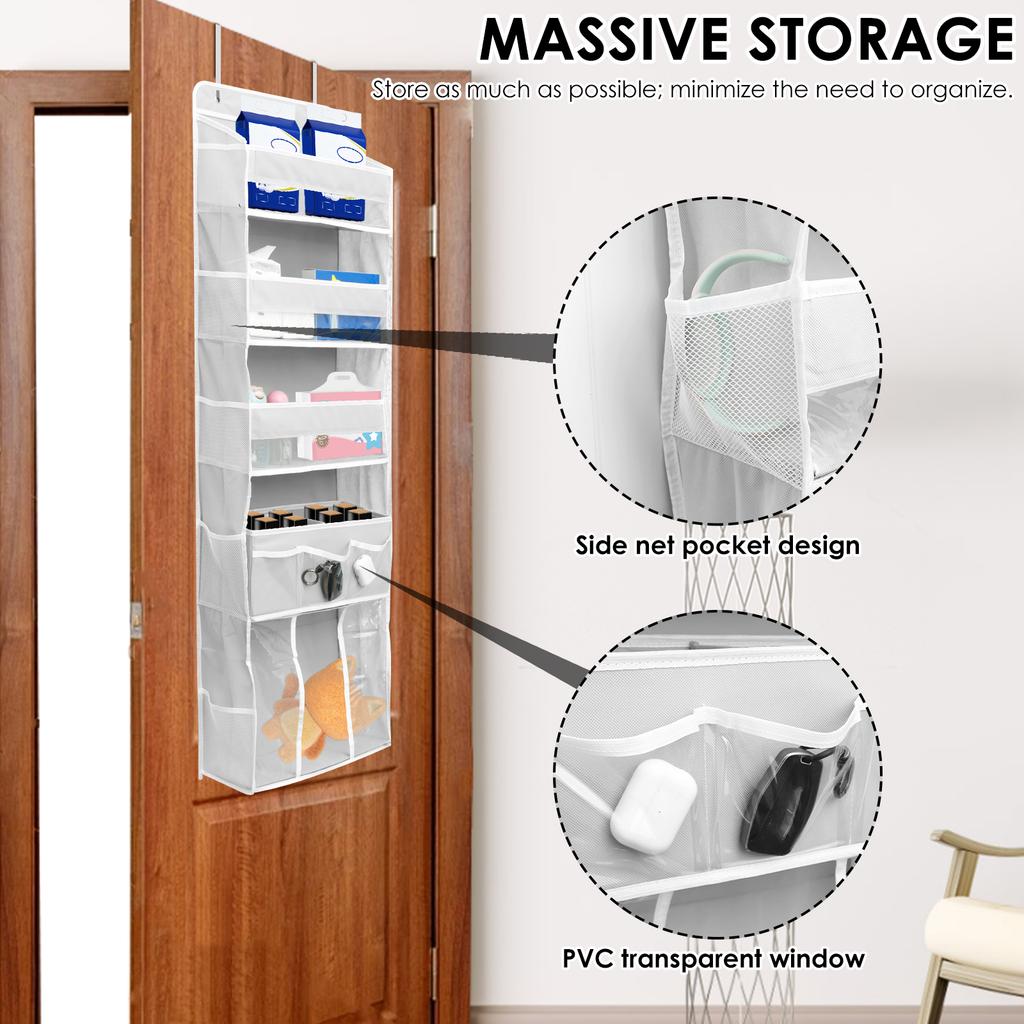5 Layer Over The Door Organizer Hanging Bag Foldable Bathroom Behind The Door Snacks Toys Clothes Storage Holder