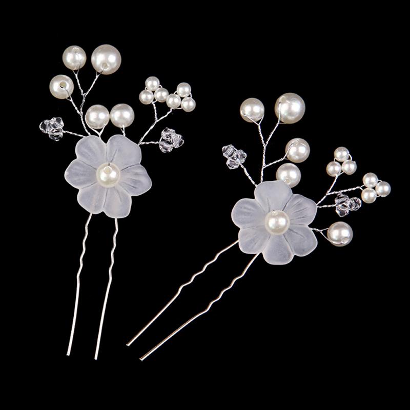 Корейский жемчужный свадебный головной убор, белые цветы, вставки для волос, свадебные украшения, маленькие шпильки