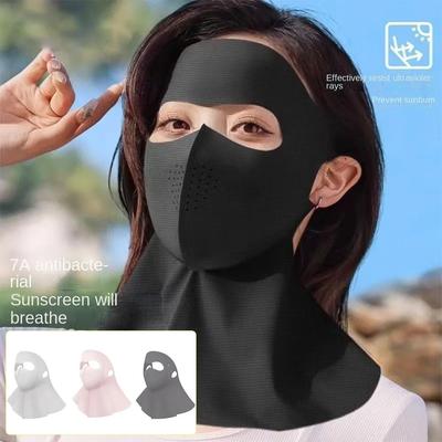 Новая 3D маска для защиты лица от солнца, дышащая, UPF50+, маска из ледяного шелка, пыленепроницаемая, защита шеи, солнцезащитная маска для лица, лето