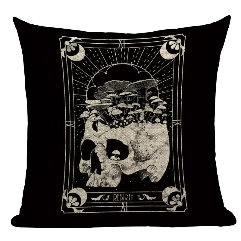 Dark Tarot, Gothic Style Double-Sided Printed Pillow Cover Short Plush Suitable Living Rooms Bedrooms Sofas Throw Cushion Cover