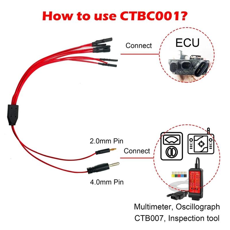 CTBC001 8-канальные провода для разветвления ЭБУ для автомобильного диагностического осциллографа, кабельный провод, соединение своими руками