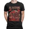 Men's Alastor Hazbins Hotels Characters T Shirts Pure Cotton Clothing Novelty Short Sleeve O Neck Tee Shirt Unique T-Shirts
