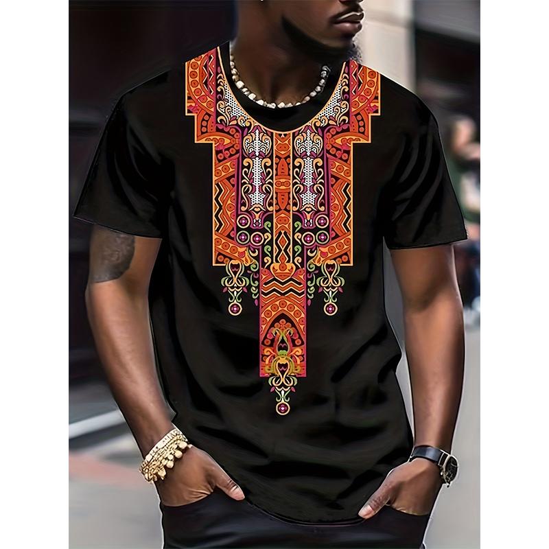 Tribal African Ethnic Style 3D Printed T-shirts, Men's and Women's Comic Short T-shirts