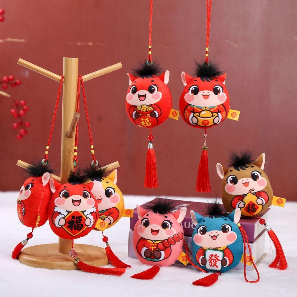 Creative Plush Horse Keychain Mascot Dolls Cute Plush Horse Doll Pendant 10cm Kawaii Chinese New Year Gift Year of Horse