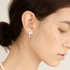 Ahndronico Round Link Pearl Earring