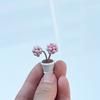 2Pcs 1:12 Dollhouse Furniture Accessories Scenery Decoration Mini  Plants Small Flower Pots Interior Decoration Clay