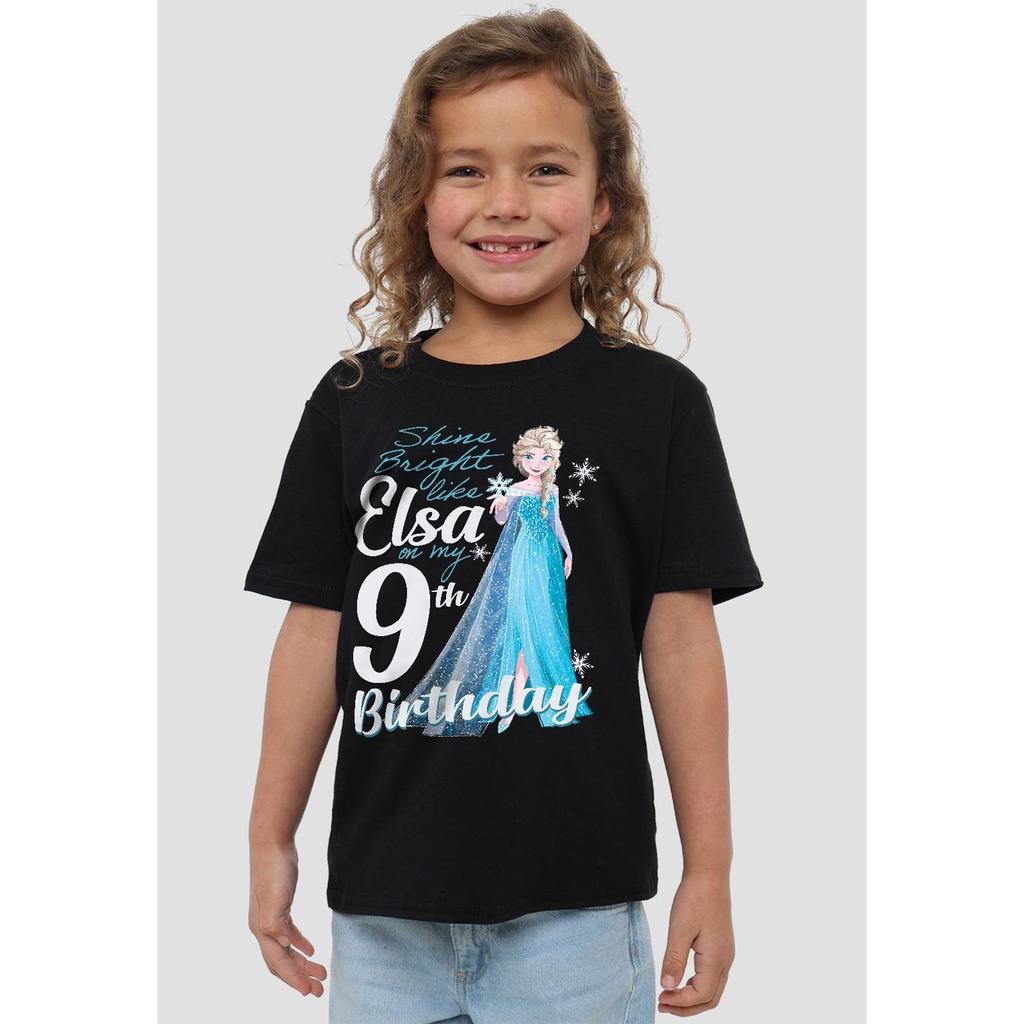 Frozen Childrens/Kids Bright Like Elsa 9th Birthday T-Shirt