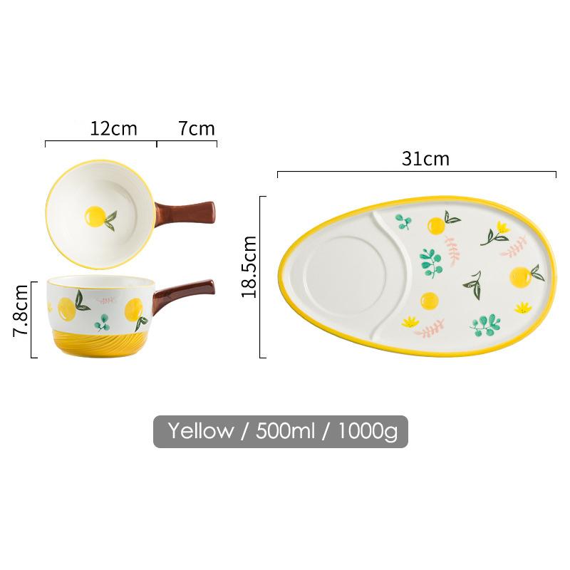 1 набор цветочных мисок, керамическая тарелка для завтрака, миска для овсянки для детей, десертная тарелка, контейнер для молока с ручкой