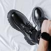 Большие кожаные туфли корейской версии, модные британские универсальные деловые мужские туфли, повседневные молодежные черные кожаные туфли 3195-R