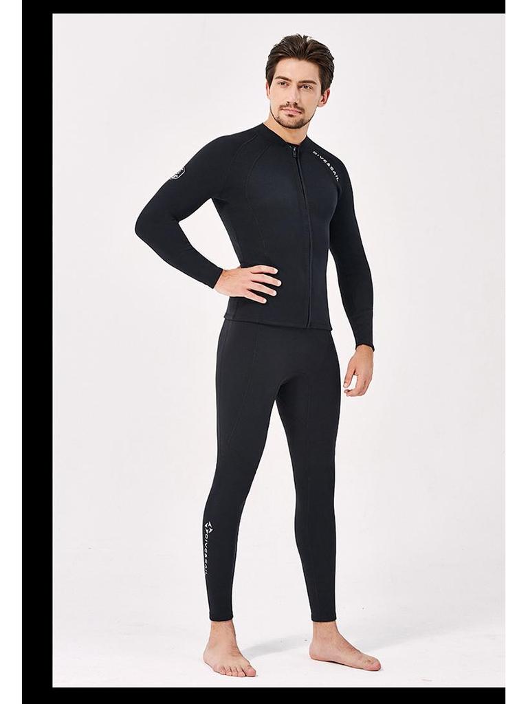 2MM Men's & Women's Long Sleeve Split Top Diving Suit - Thickened for Cold Protection, Ideal for Swimming, Snorkeling, Surfing.