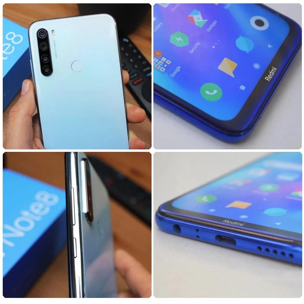 Восстановленный Оригинальный Xiaomi Redmi Note 8 Глобальная Версия с Чехлом Оригинальный Android Смартфон 4000 мАч Батарея Четыре Камеры 4G Смартфон