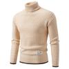Men's Turtleneck Sweater Solid Color Knitted Warm Casual Pullovers