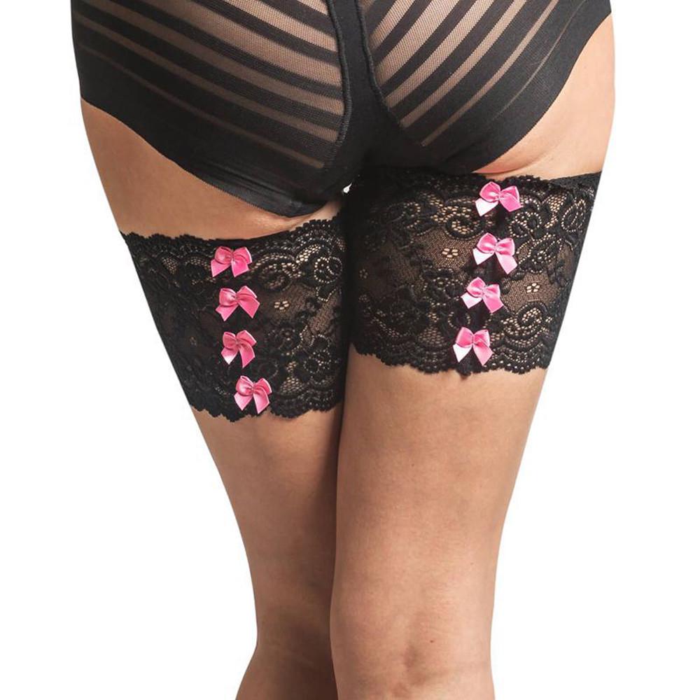 Женские кружевные эластичные повязки на бедра с бантом, предотвращающие натирание бедра, носки
