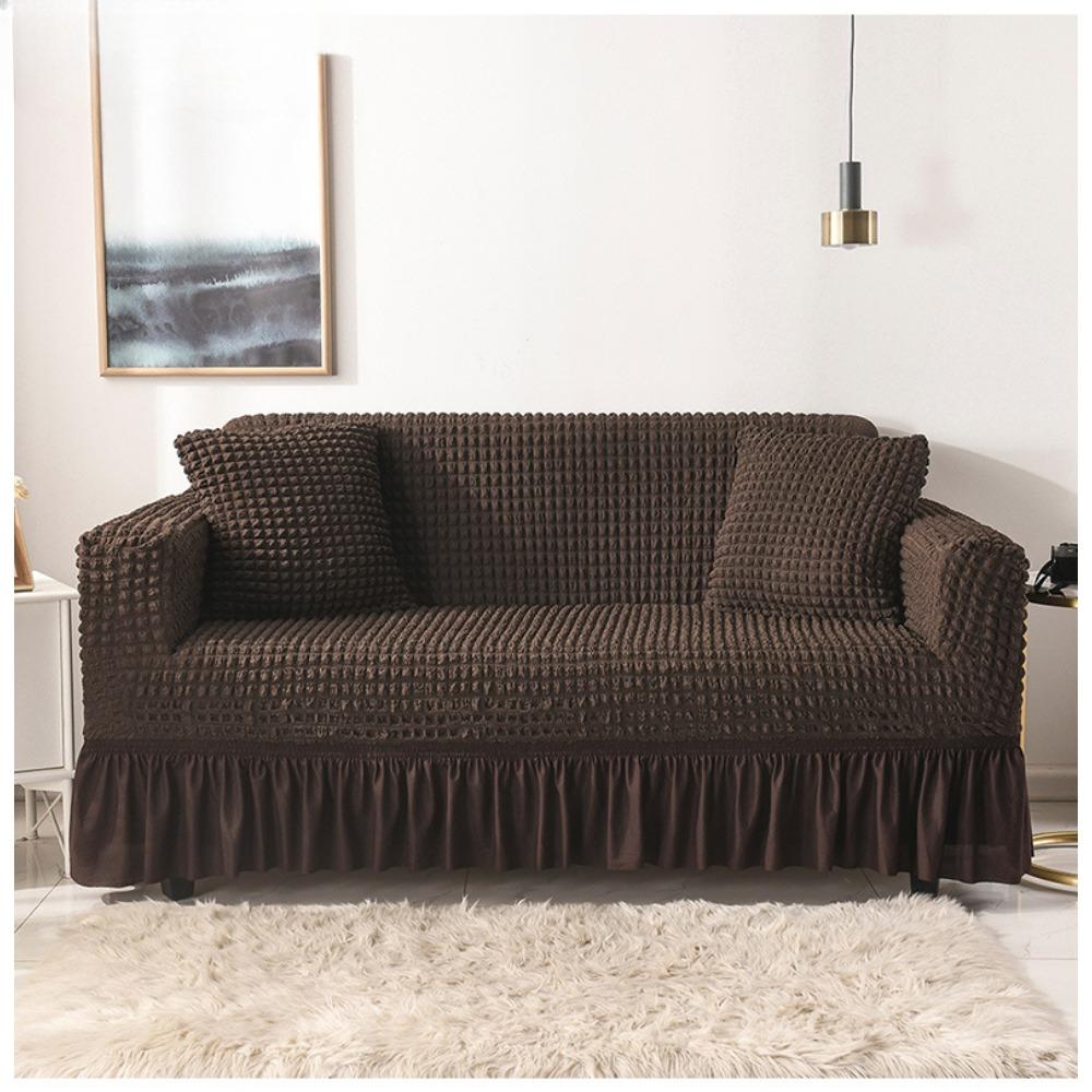 High Elastic Bubble Grid Sofa Cover Full Coverage Seersucker Skirt Pet Anti Dirt Washable High Elastic Durable Betræk Til Sofa