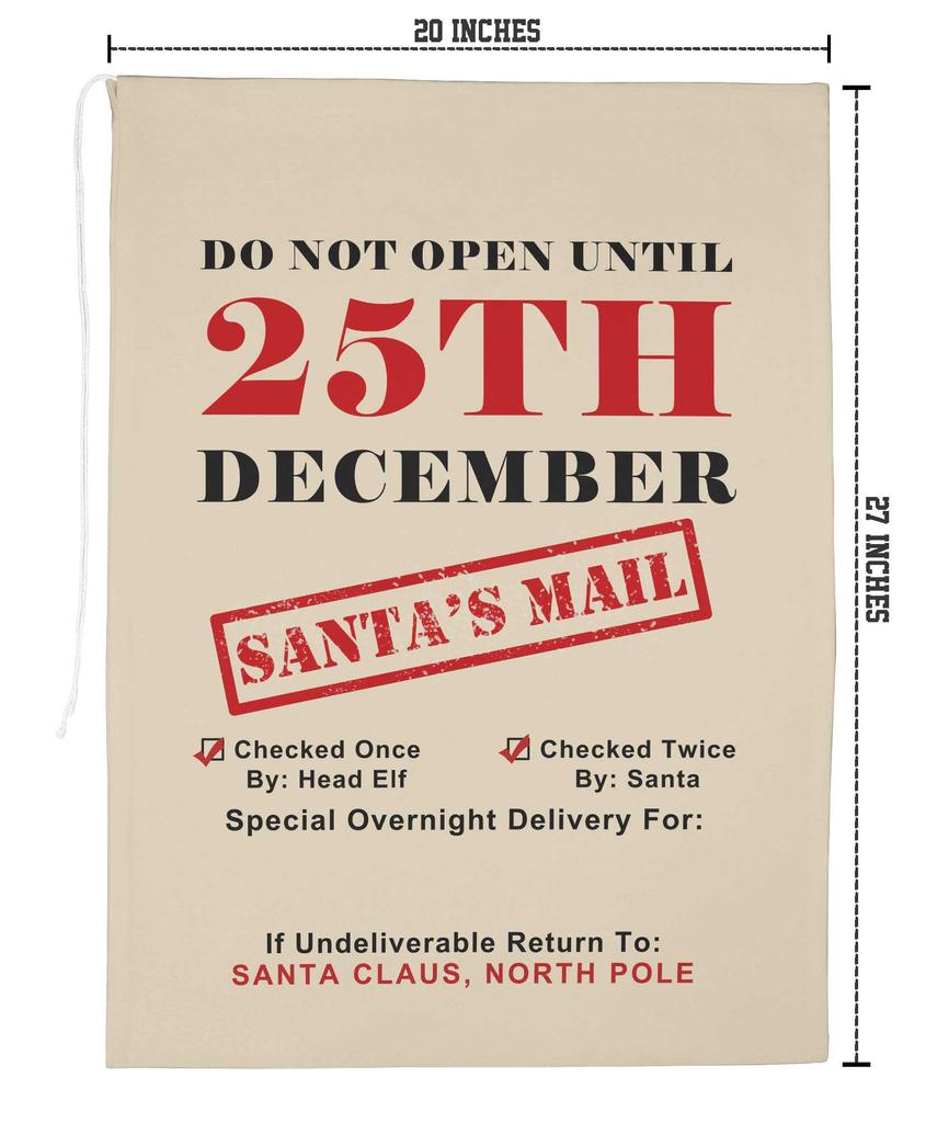 Printtoo Упаковка из 2 шт., сумки для хранения рождественских подарков, большой подарочный мешок Санты с завязкой на рождественской вечеринке 27x20 дюймов