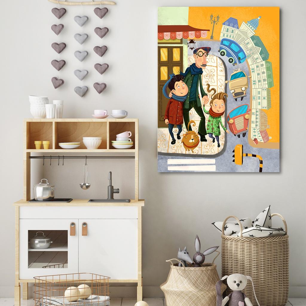 Canvas Print Crossing the Street