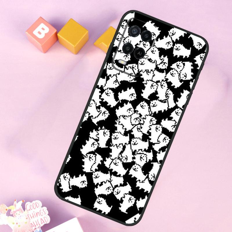 Чехол Undertale Раздражающий Пес для OPPO A17 A16 A15 A98 A78 A58 A54 A74 A94 A53S A57S A52 A72 A77 A5 A9 A53 A76 A96