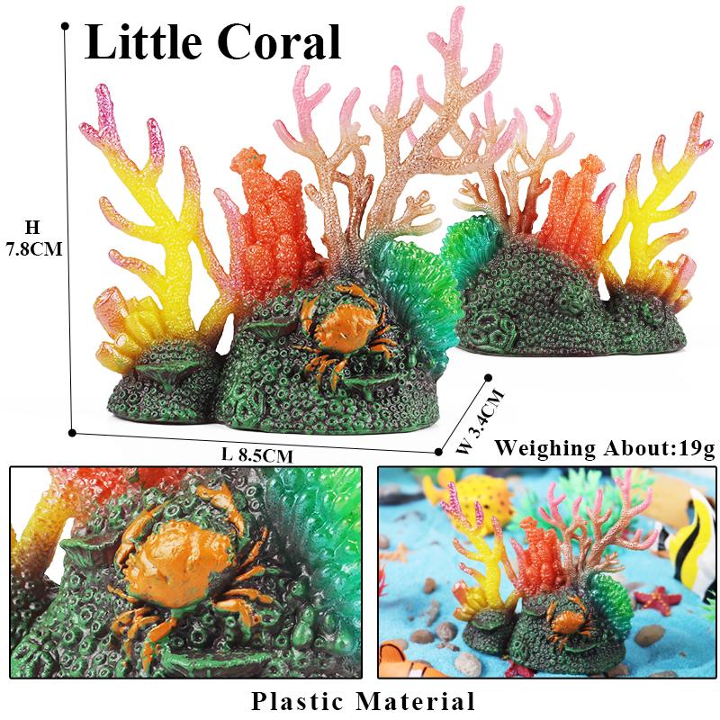 Oenux Морская звезда Океана Морской анемон Коралл Медуза Кальмар Креветка Краб Акула Животные Модель Фигурки ПВХ Миниатюра Детская Игрушка Подарок