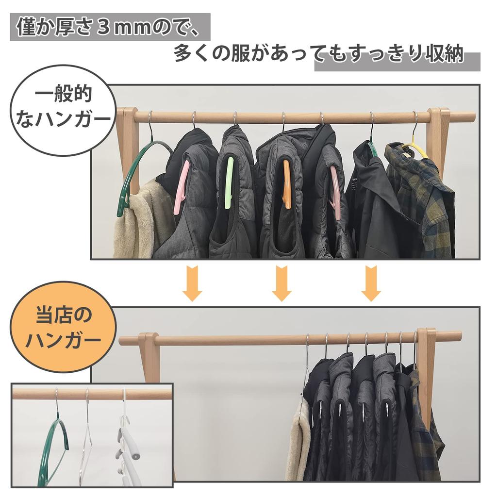 MOSMEE Stainless Steel Wire Hangers for Coats 50 - Non-Slip, Rust-Resistant, Sturdy, Unbendable, Slim, 10/30/50 Pieces, 35cm/42cm/45cm Width, Skirts,