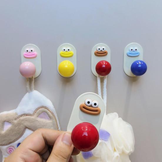 Adhesive Cartoon Hook Bathroom Towel Hook Waterproof Cute Wall Hook for Kitchen Utensils Bedroom Coats