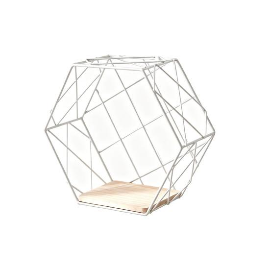 Wall Shelf Large-Capacity Storage Rack with Hexagonal Shape Art Display Stand Wall Mounted Shelf for Living