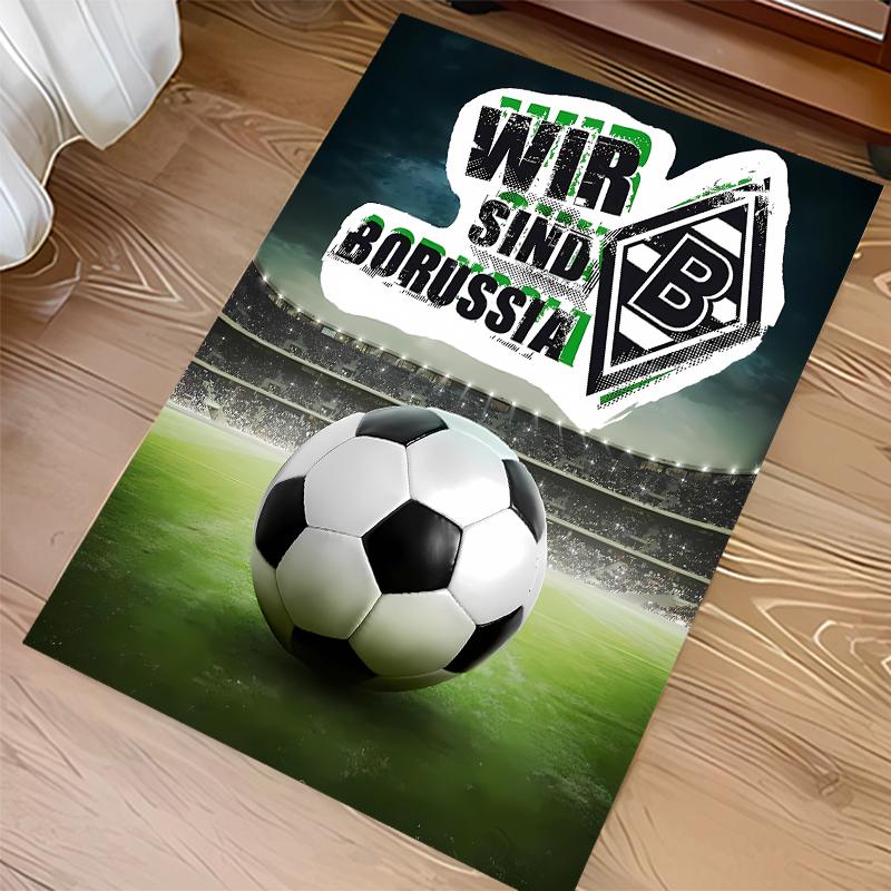 1pc Borussia Monchengladbach logo Print Area Rug - Soft,Washable Non-Slip Indoor Mat for Office Chairs,Living Room,Home Office Decorative Rug
