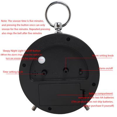 Металлический будильник с функцией повтора сигнала в европейском стиле с простым подвесным кольцом, кварцевые настольные часы, креативные светящиеся студенческие стрелочные часы (сн