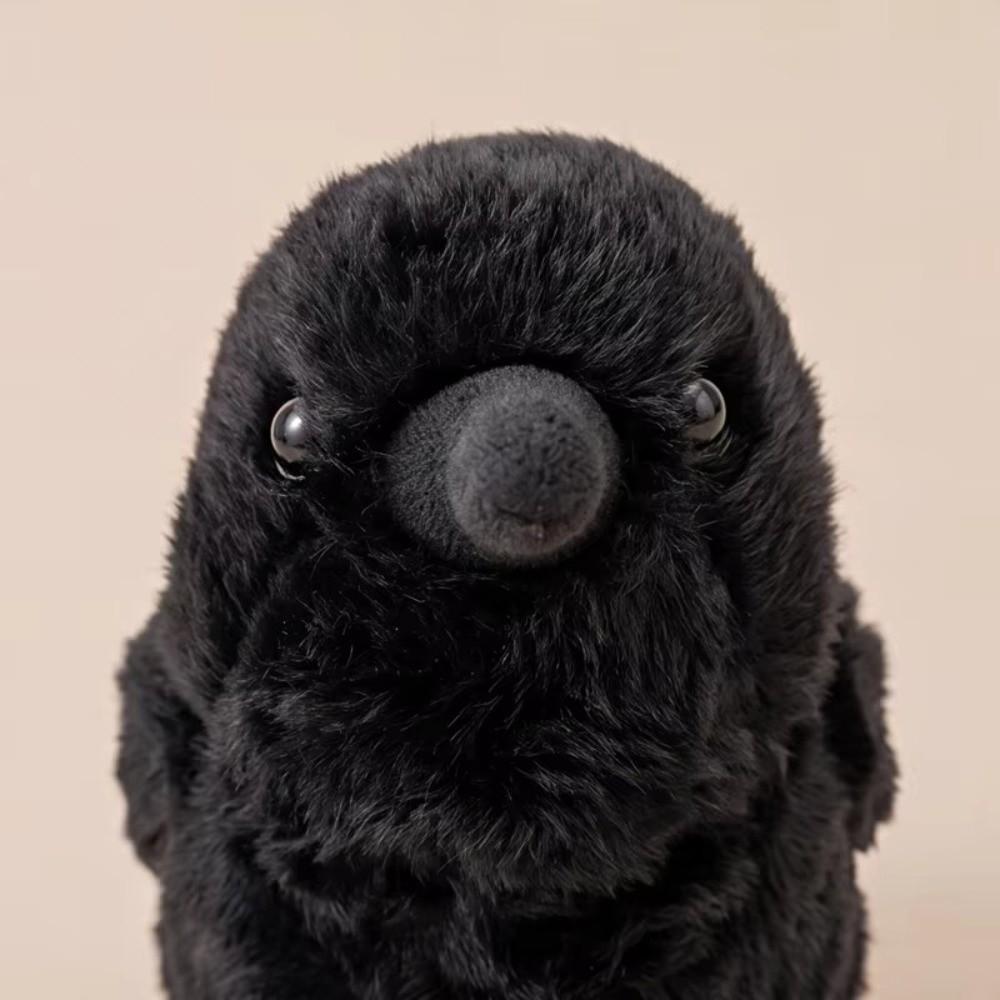 Soft Fabric Realistic Crow Plush Toy Black Color Gothic Crow Stuffed Toy Bird Soft Doll Home Decor