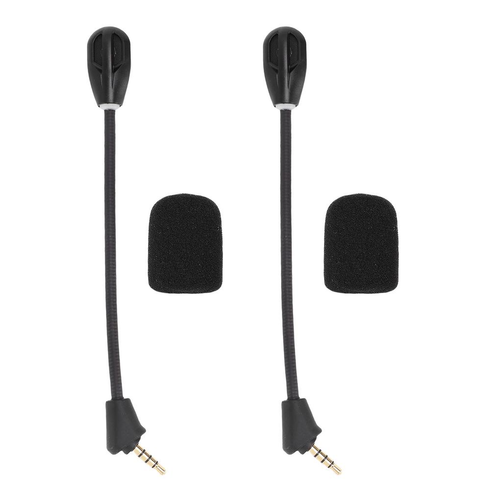 2pcs Microphone Replacement for Kingston HyperX Cloud II Wireless Gaming Headset Noise Cancelling 3.5mm Detachable