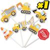 Construction Cupcake Toppers Picks Dump Truck Excavator Tractor Cake Toppers for Kids Birthday Baby Shower Party Decorations