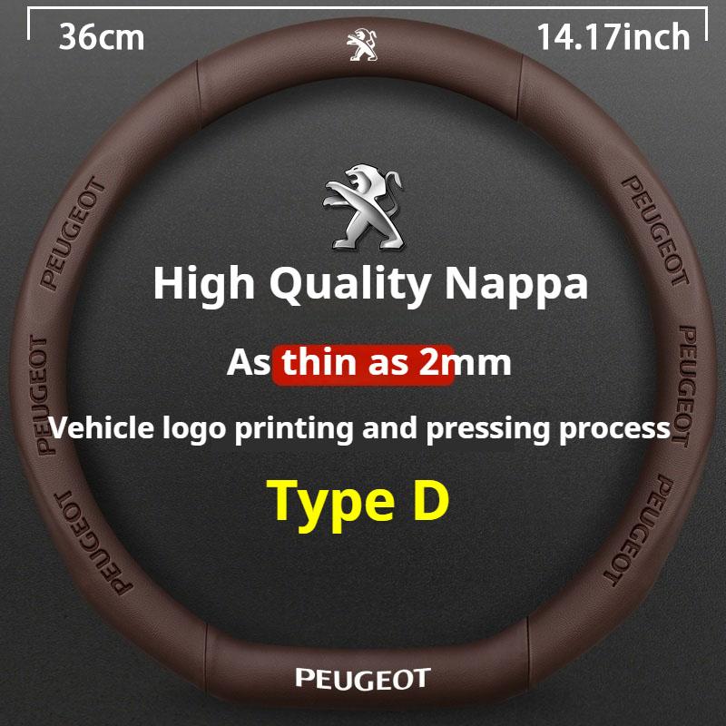 Кожаный чехол на руль автомобиля для Peugeot GT-Line 206 207 208 307 308 406 407 408 508 607 2008 3008 4008 5008 RCZ Rifter GT