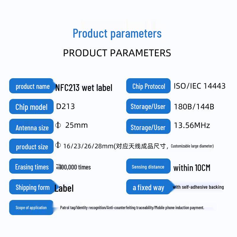 Стикер NFC 213 с сенсорным слоем: Открыть URL для музыкальных ссылок – Электронная метка 215