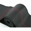 Genuine Leather Braid Steering Wheel Cover 15 Inch Embossing Hand Stitch Car Steering Wheel Interior Accessories