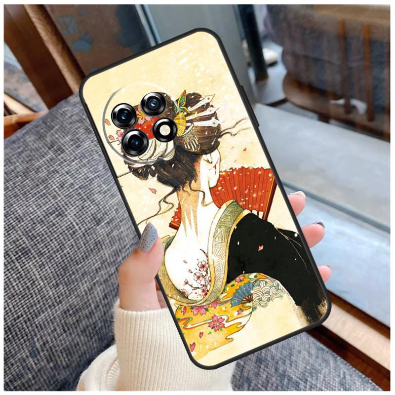 Японский чехол с гейшей для OnePlus 13R 13T 12R 10R 10T 15 13 12 11 10 9 Pro Nord 5 CE 2 3 4 Lite N20 N30 Чехол