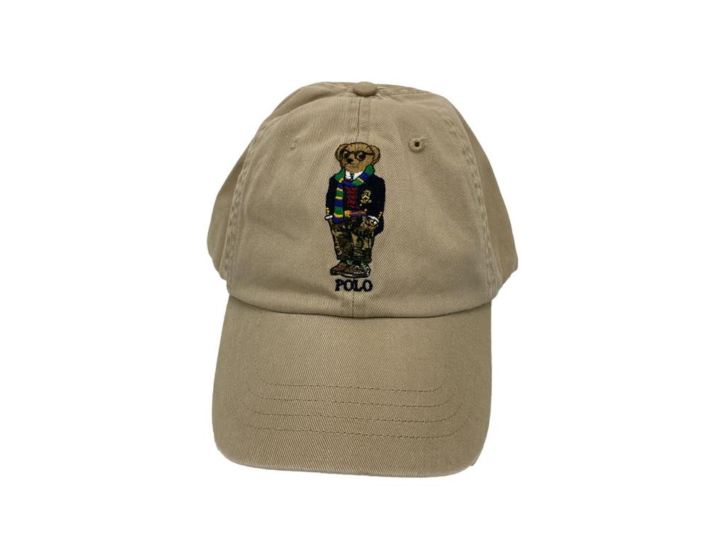 Кепка Ральфа One Point Polo с вышитым медведем (Поло Лорен) Мужские Женские 0108968-ХАКИ/ОЧКИ [Товар]