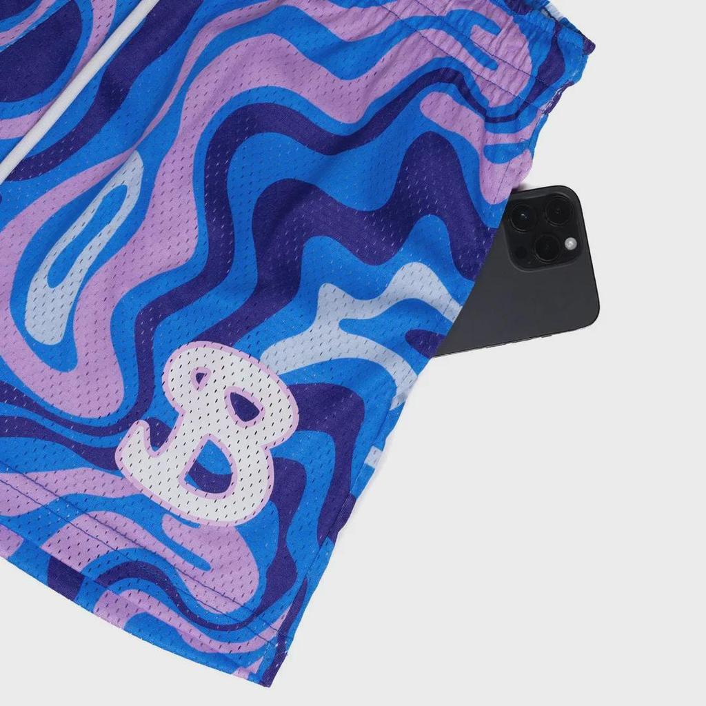 American Sports Fashion Mesh Quick-Dry Men's Summer Basketball Shorts - Loose Fit, Knee-Length, Four-Point Design