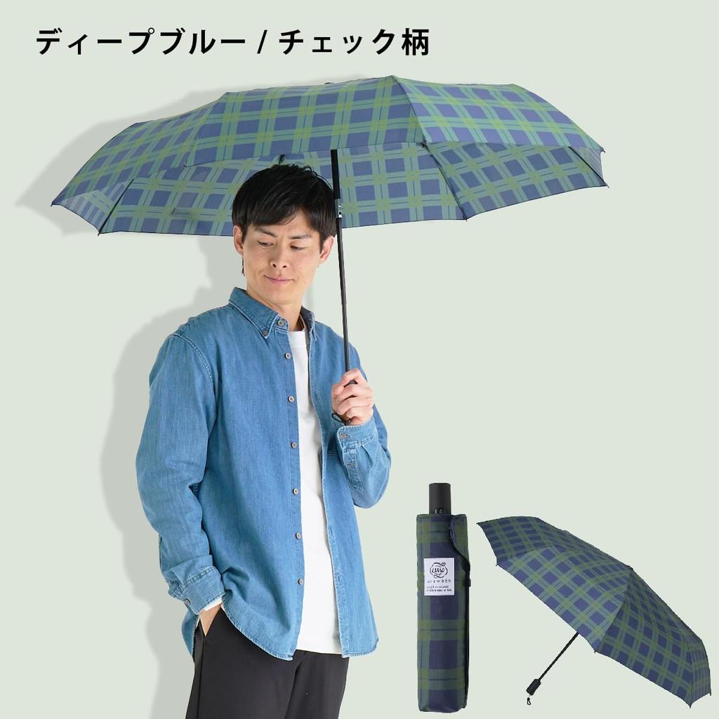 Зонт urawaza автоматический складной зонт One Touch Large UV 60 см Check 10341 Deep Blue [эксклюзивно для WEB] Открыть/закрыть