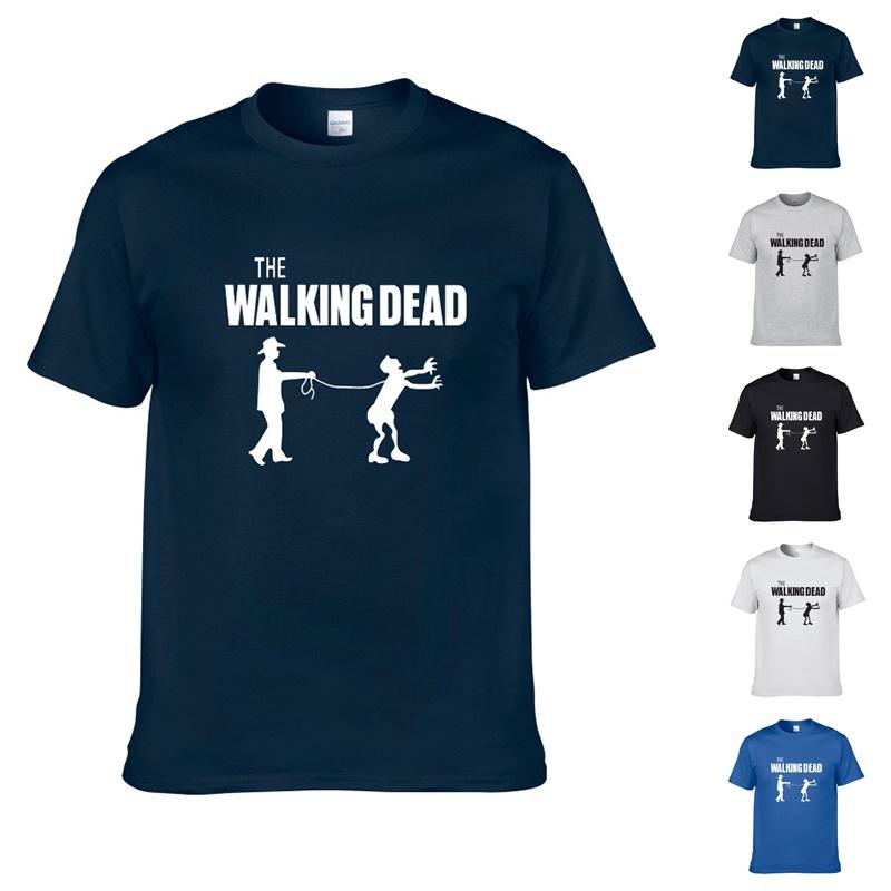 Качественная мужская хлопковая повседневная футболка с коротким рукавом The Walking Dead для всех сезонов
