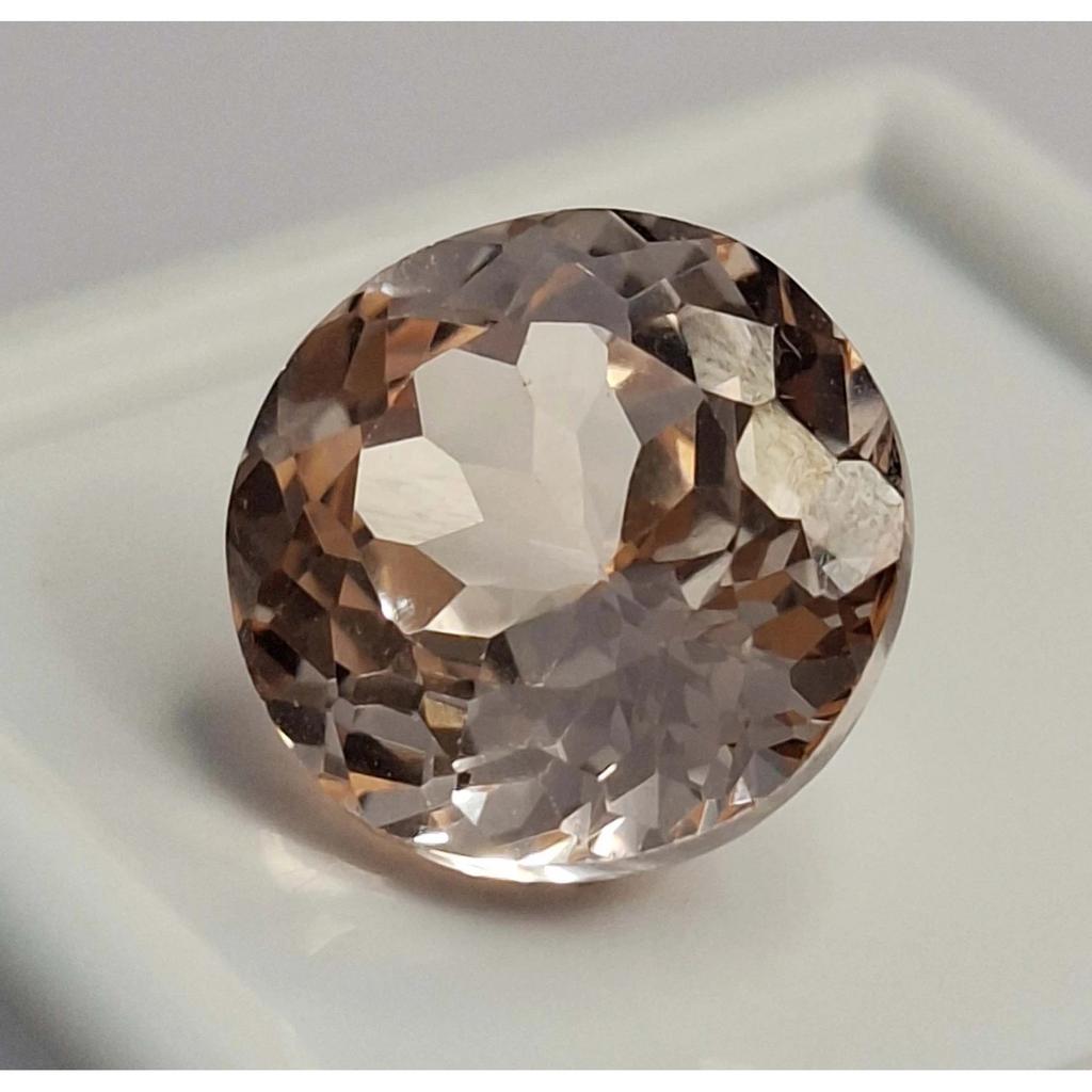 Natural Peach Morganite 7-9 Ct Round Cut Certified Stunning Loose Gemstone