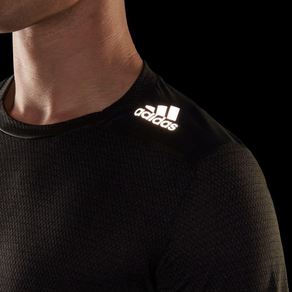 adidas Футболка с круглым вырезом и коротким рукавом, мужские топы, черная, HE5441