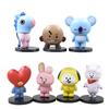 BT21 6см 7шт фигурка корейская поп к-поп мини-фигурка bts Bt21 коя модель креативные настольные аксессуары игрушка детский подарок на день рождения
