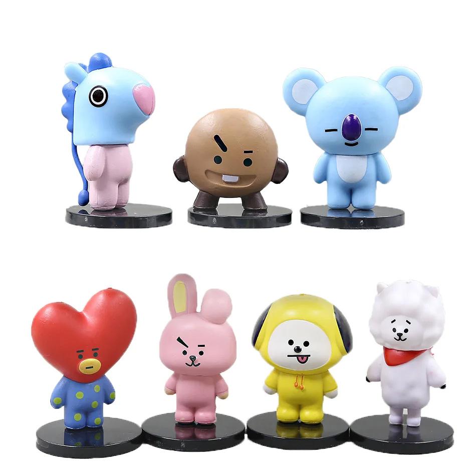 BT21 6см 7шт фигурка корейская поп к-поп мини-фигурка bts Bt21 коя модель креативные настольные аксессуары игрушка детский подарок на день рождения