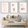Cartoon Bunny On The Moon Swing Bear Balloon Cloud Nursery Posters Wall Art Print Canvas Painting Pictures Baby Kids Room Decor